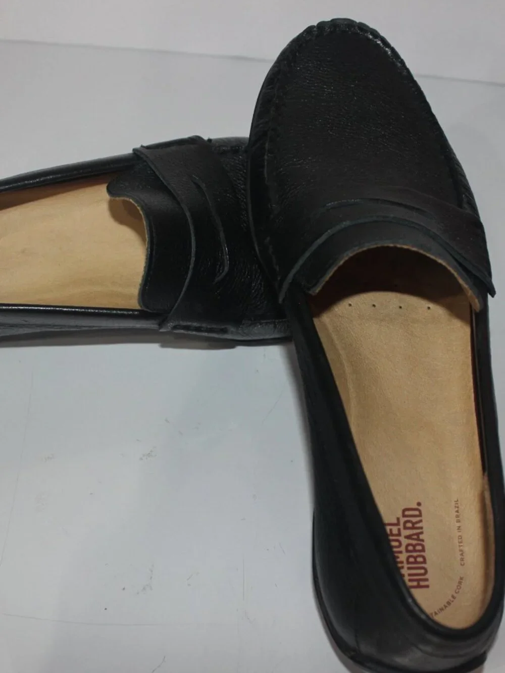 NWOB MENS SAMUEL HUBBARD LEATHER LOAFERS BLK SZ 10.5 M